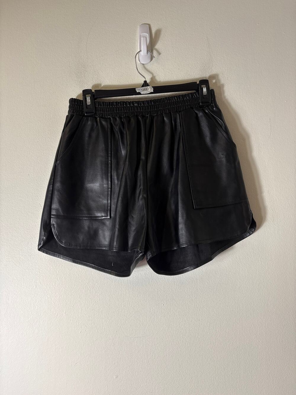 Joy Joy Faux Leather Black Shorts Sz S